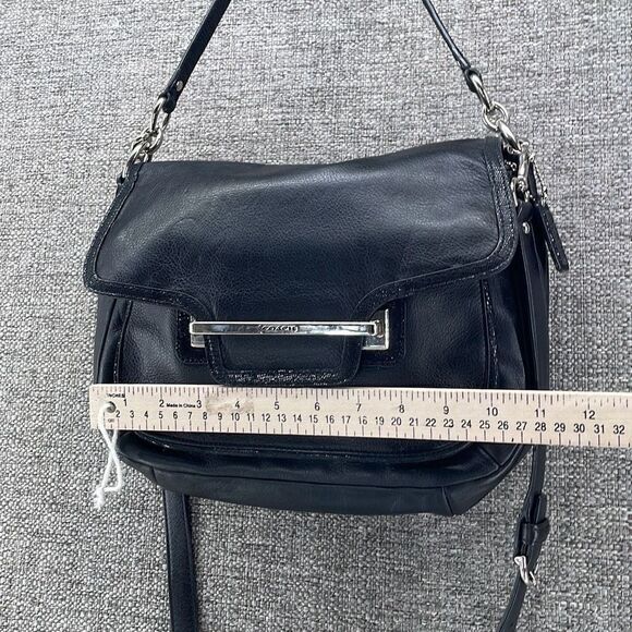 Coach Crossbody Bag‎ Medium Black Taylor Flap Soft Leather Convertible COA - Picture 3 of 13